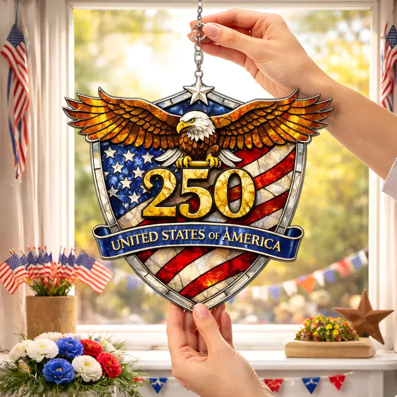 USA 250th Anniversary Suncatcher Acrylic Window Decor