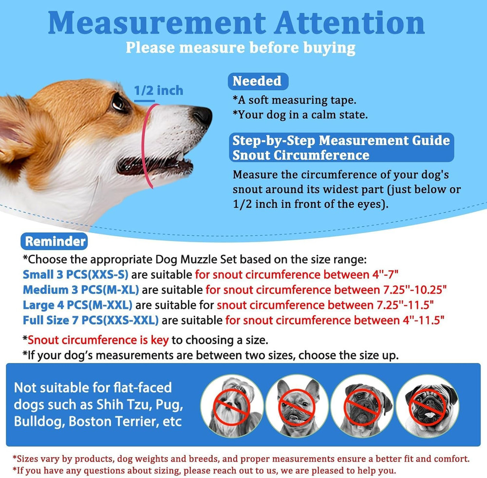 Dog Muzzle Suits for Small Medium Large Dogs, Mesh Muzzle anti Biting Chewing, B