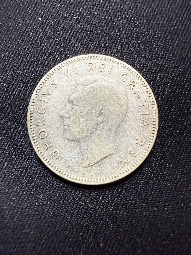 1948 Canada Silver 25 Cents Coin