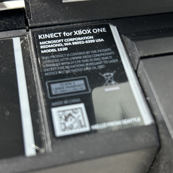 Used Microsoft Xbox One Kinect Camera Motion Sensor Black Tested OEM Model 1520