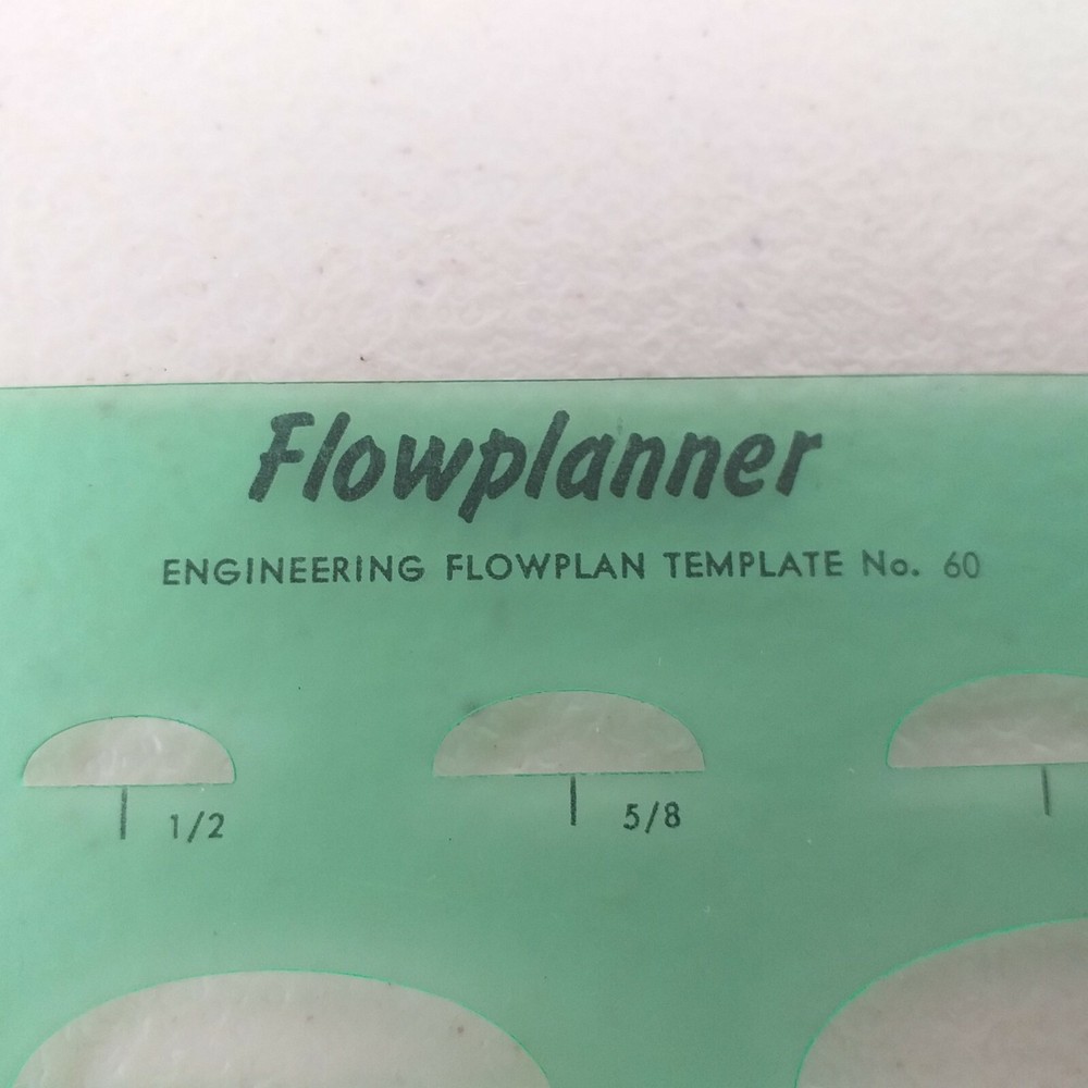 Timely Flowplanner Engineering Templates No. 60 & Instructions Vintage Desk Prop