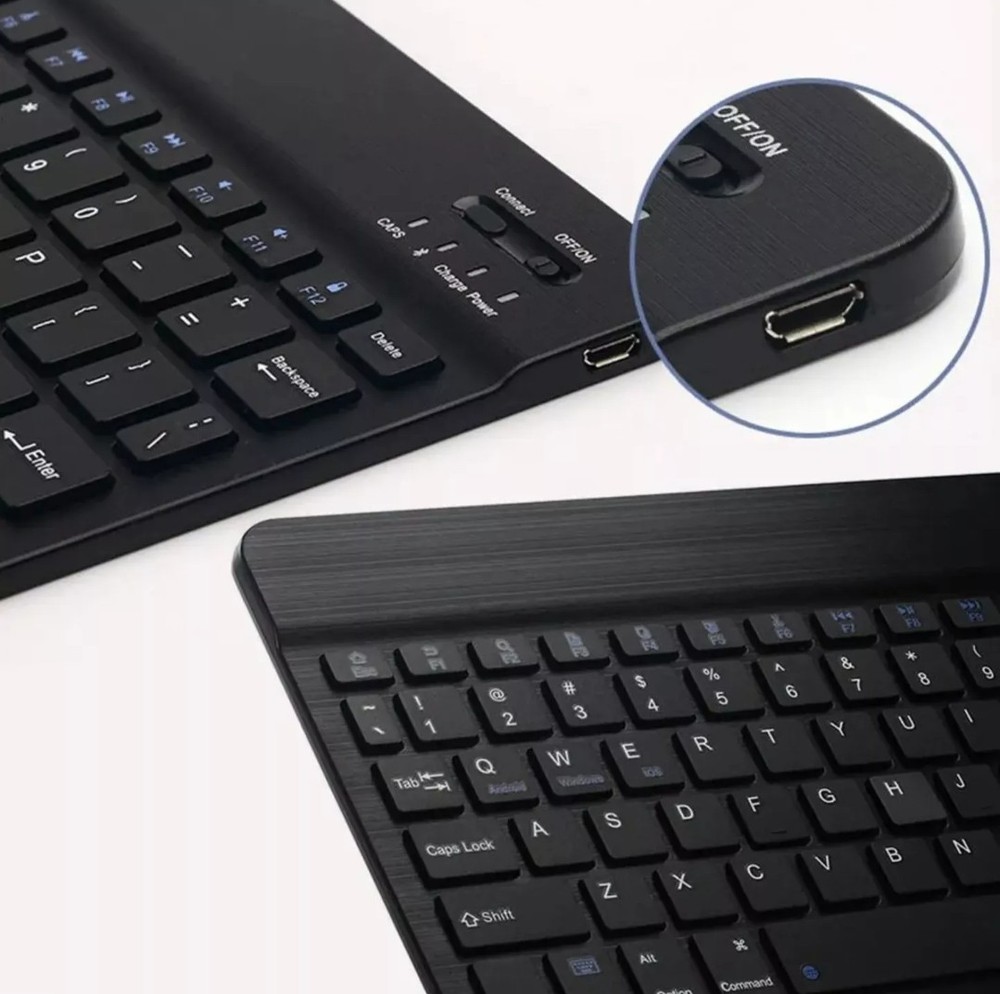 Ultra Slim Wireless Bluetooth Keyboard Black 10 Inch