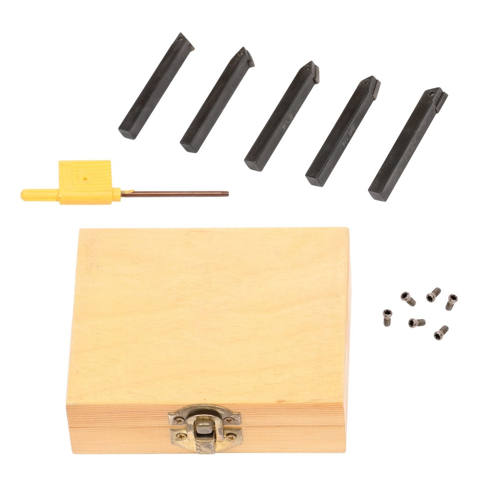 5* 1/4" Straight Lathe Indexable Carbide Insert Turning Tooling Bit Holder Set