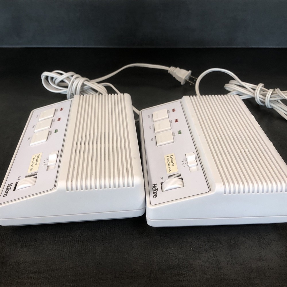 x2 - NUTONE 3 Channel FM Wireless Intercom White Tested/Working Set Replacement