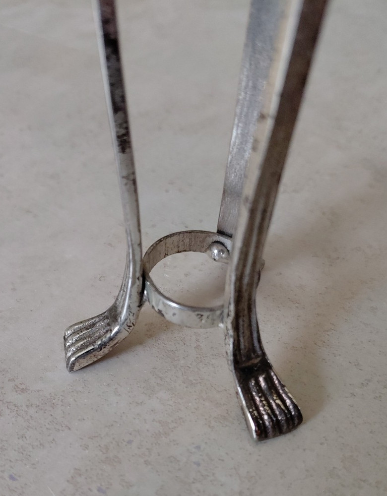 Art Nouveau Foliate Pattern Egg or Conical Bowl Stand 5.5x2" Silverplated 2a