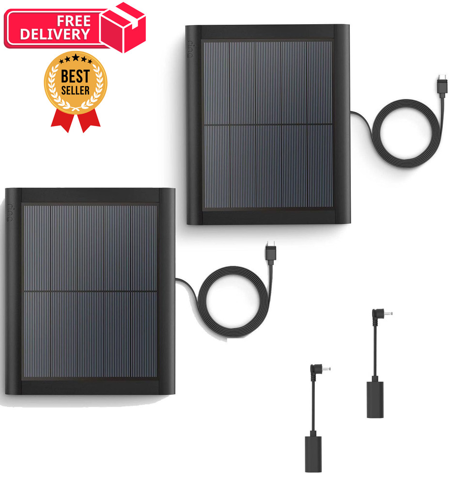 2 Pack Ring Solar Panel(2nd Generation), 5W Panel Charger with Biack