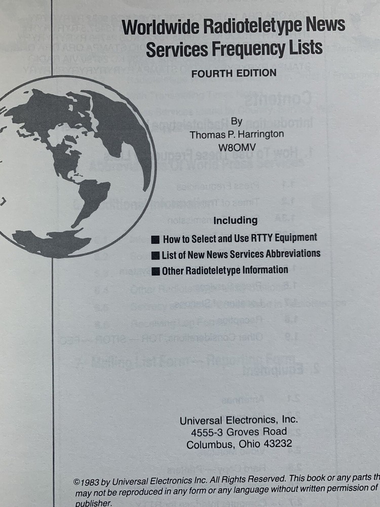 WORLD PRESS SERVICES FREQUENCIES HANDBOOK