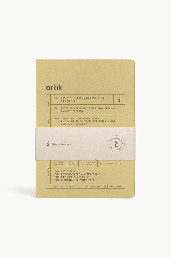 Artik A5 Notebook in Olive - Dotted- NEW
