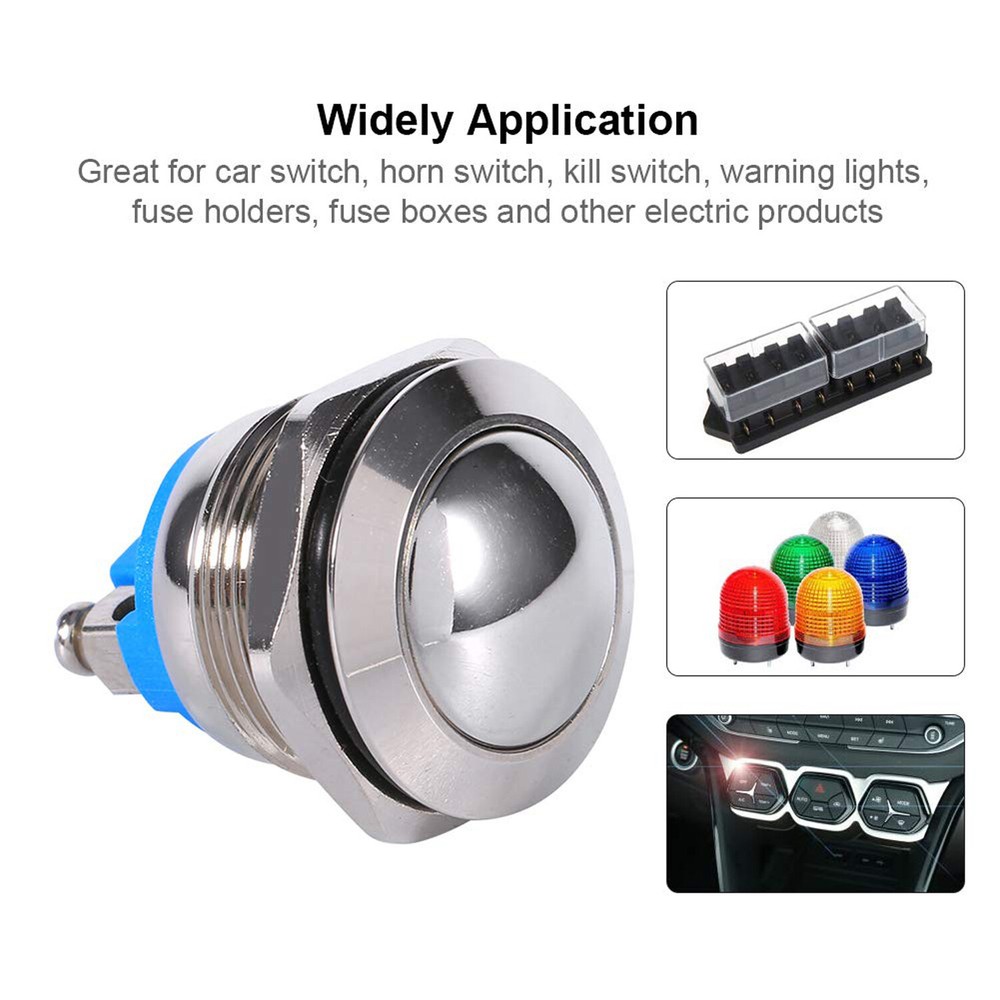 5pcs Momentary Push Button Switch 19mm Horn Button Switch with Screw Terminal