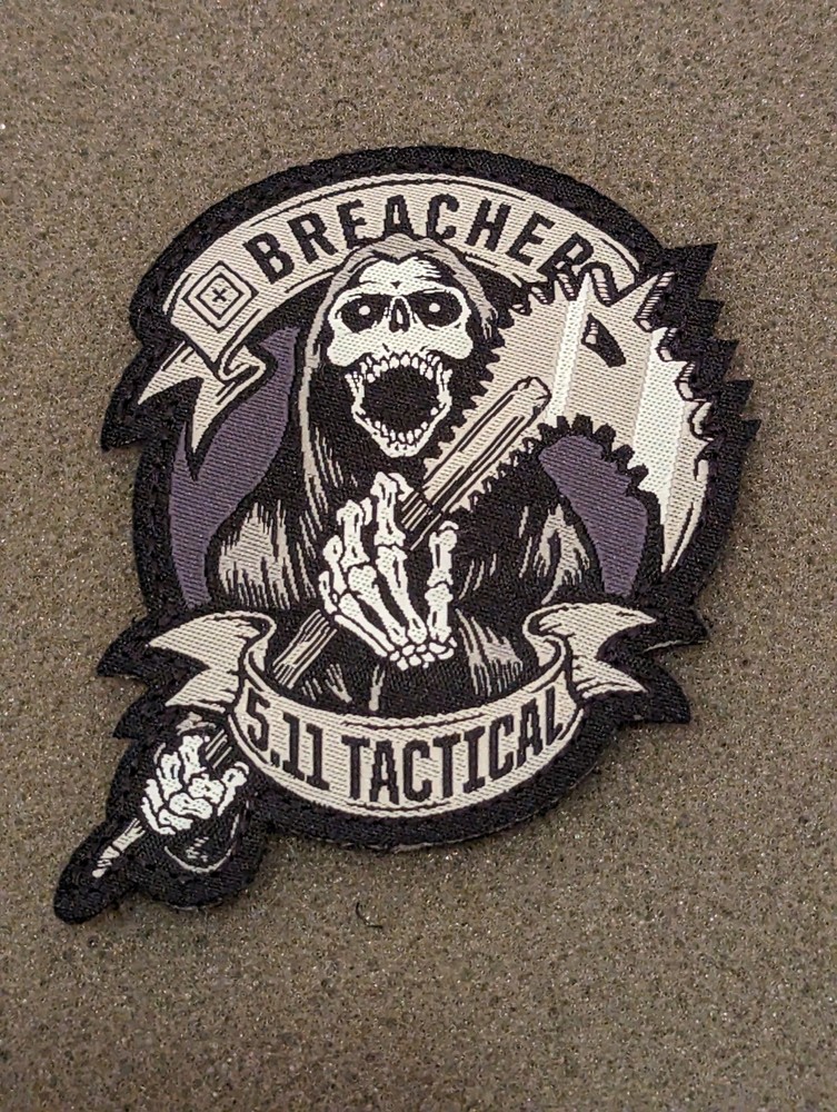 5.11 Tactical Patch Breacher Morale Patch Rare Gray/Black