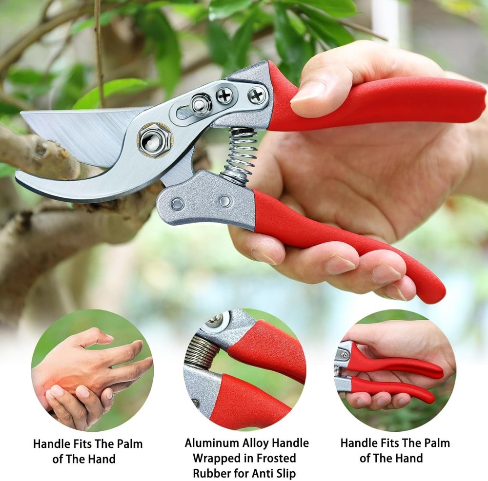 Kynup Pruning Shears Heavy Duty Garden Scissors Red
