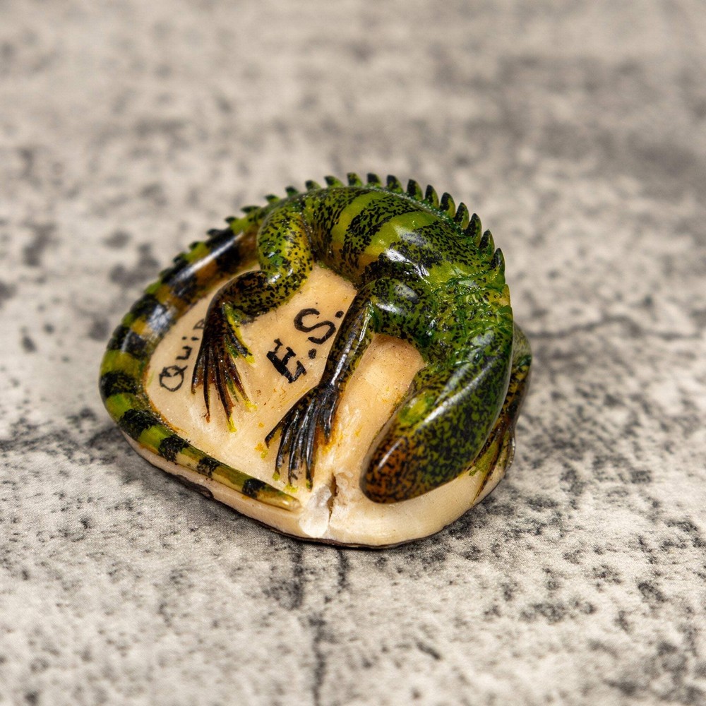 Green Iguana Lizard Tagua Carving