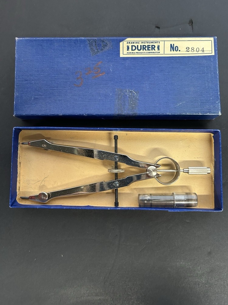 VTG DURER 2804 Drafting Compass in Orig Box ~ Extra Leads and Points