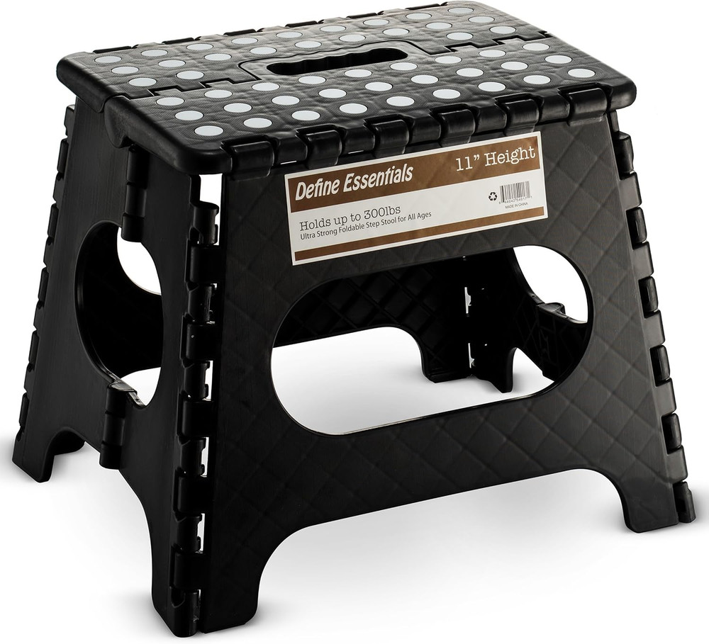 Folding Step Stool - 11" Hight - The Lightweight Step Stool is Sturdy Enough to
