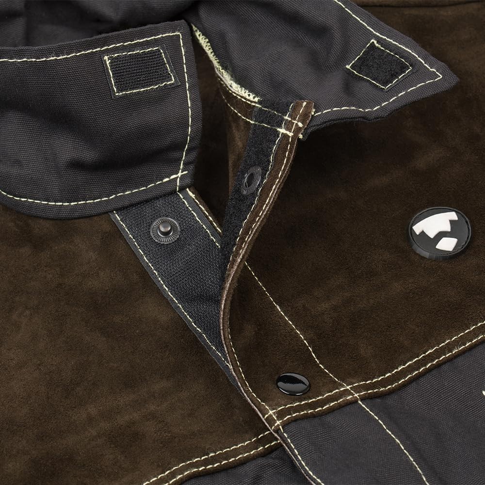 DURIN Leather Welding Jacket | Split Cowhide Leather Shoulders & Lined Sleeve...