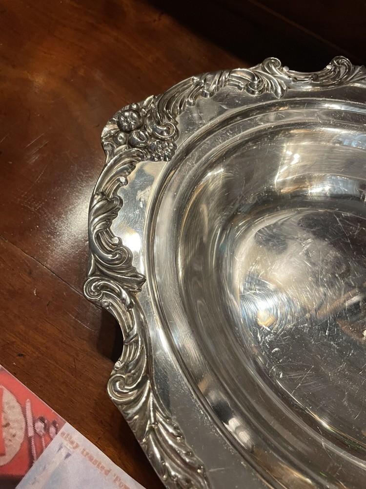 REED & BARTON SILVER KING FRANCIS PATTERN LARGE OPEN ENTREE SERVING TRAY PLATTER