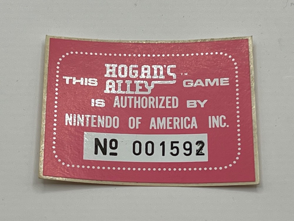 NOS Nintendo HOGAN'S ALLEY authorization sticker