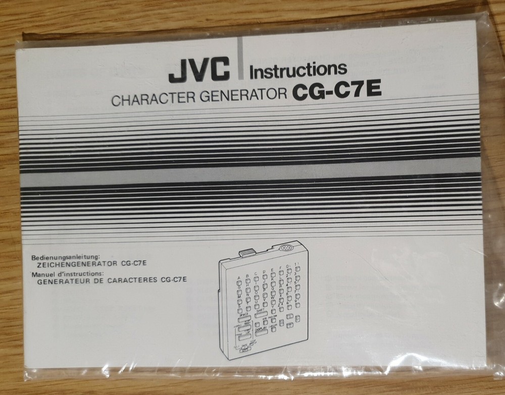 JVC Character Generator CG-C7E Compact Video Camera Accessory