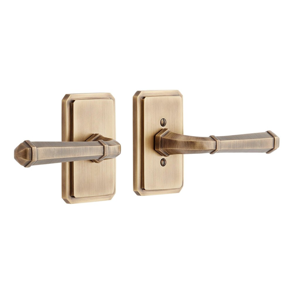 Signature Hardware 552056AB MNG 503 Solid Brass Passage Interior Door Set w/