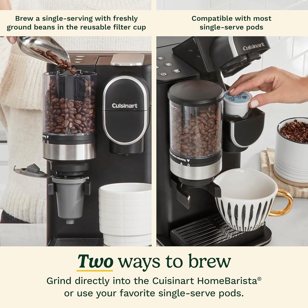 Cuisinart DGB-2 Single Serve Coffee Maker Grinder 48oz Pod Compatible