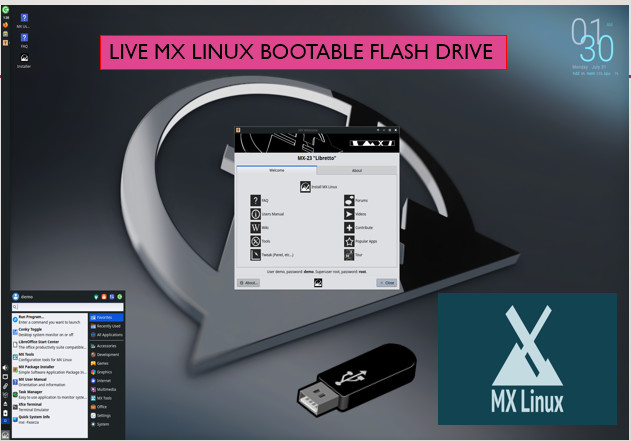 MX Linux 23.4 XFCE 64 BIT AND 32 BIT LIVE INSTALL BOOTABLE USB