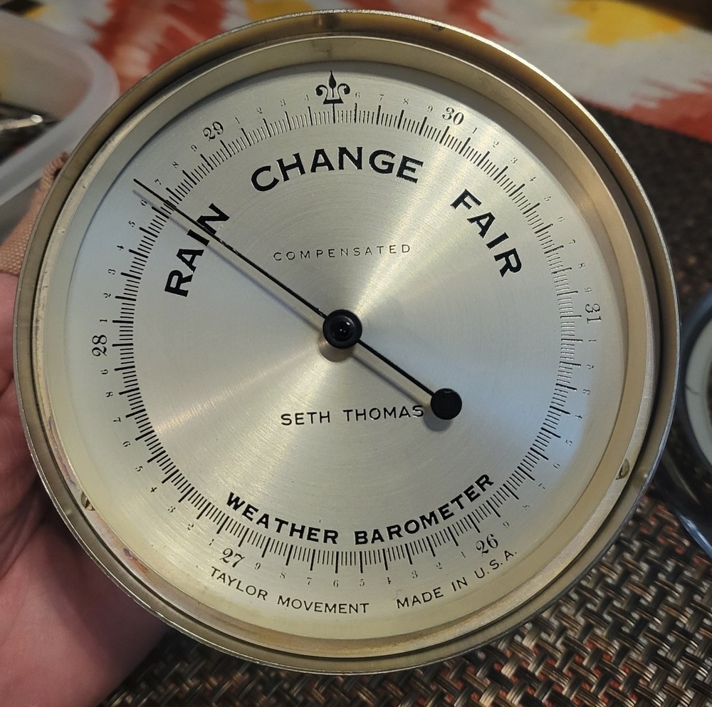 Seth Thomas Ships Barometer 1505 Corsair E537-010A. Chrome Case.