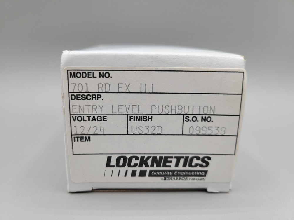 New Locknetics 701 RD EX Entry Level Pushbutton Security SS Stainless WallPlate