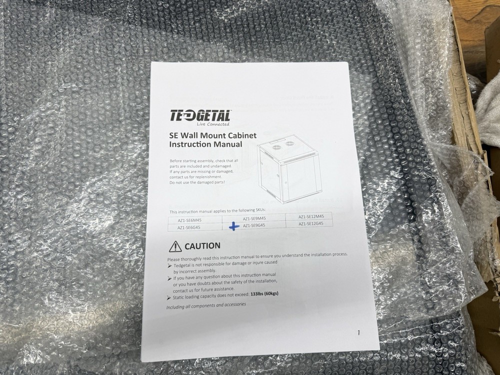 Tedgetal 9U Wall Mount Server Cabinet Network Vent Enclosure Lock
