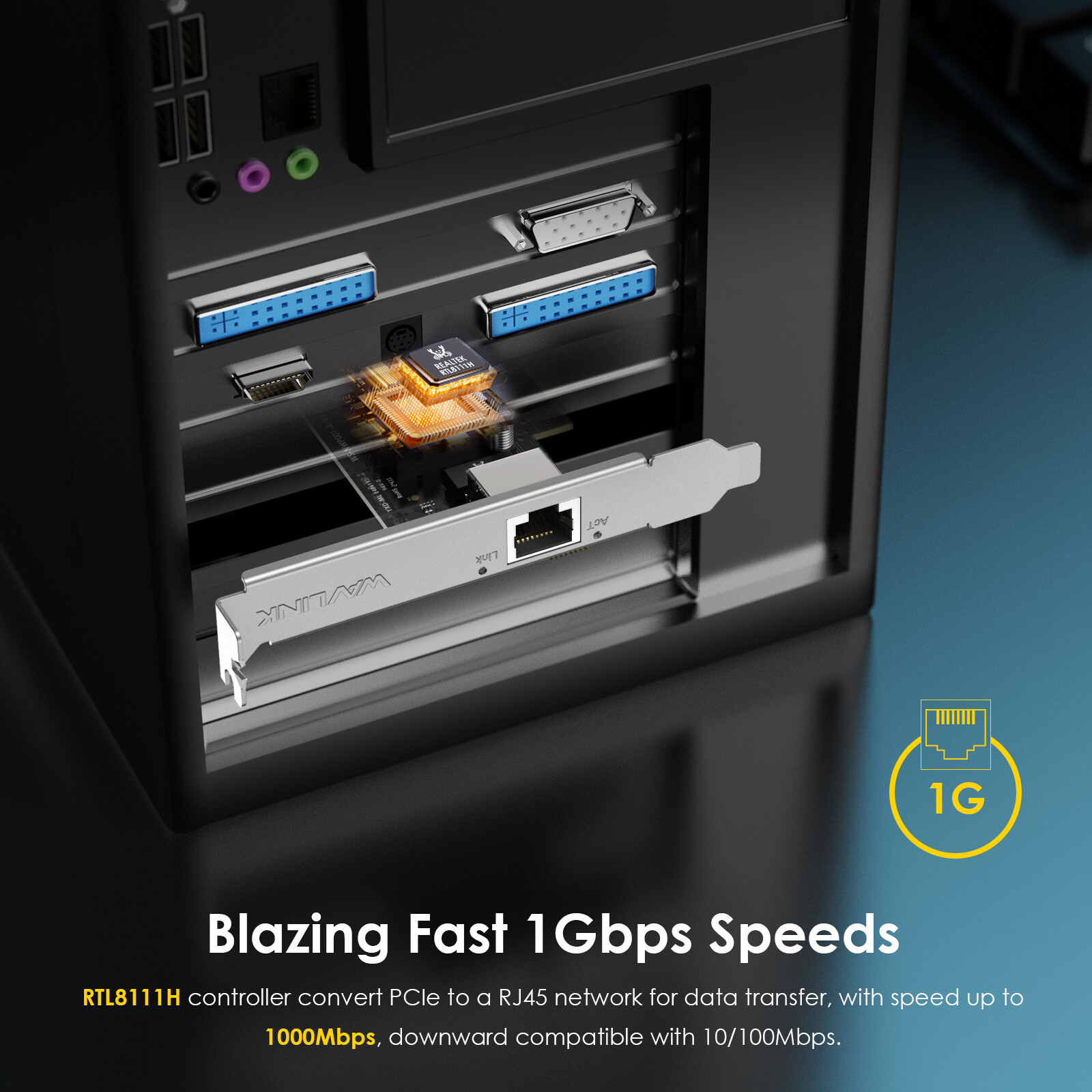 1Gb/2.5Gb/5Gb/10Gb Base-T PCI-e Network Card PCI Express Ethernet Adapter