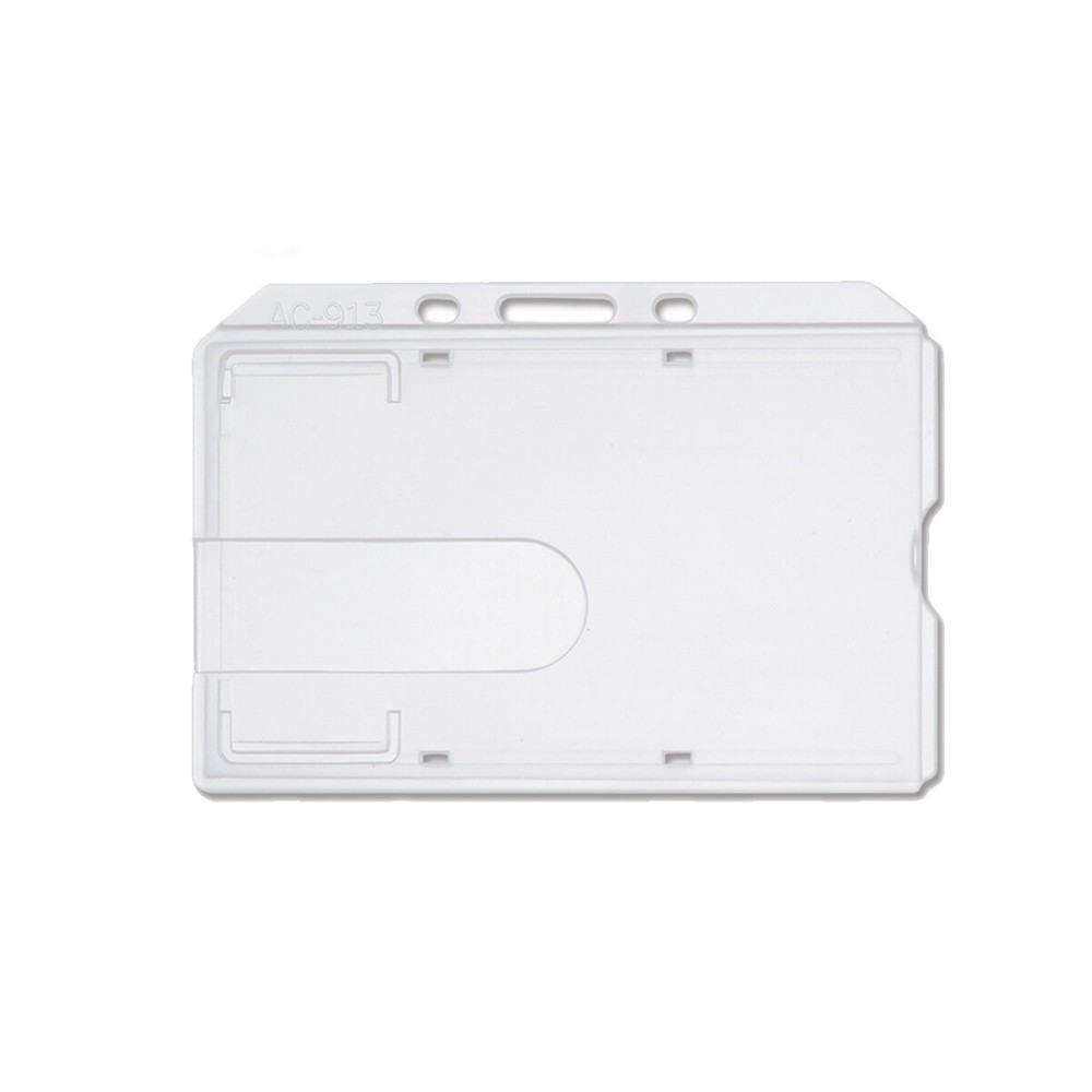 25 - Clear Rigid Plastic Horizontal Badge Holder - Side Load Insert (AC-913)