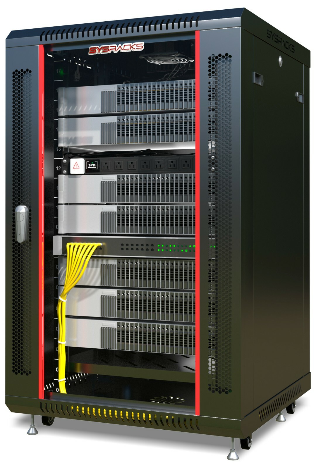 18U 24" Deep Wall Mount IT Network Server Rack Cabinet Enclosure with Acessories