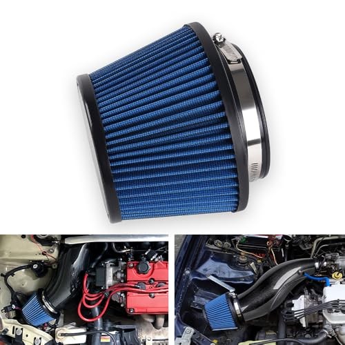 4.5"/115mm Cold Air Intake Filter, High Performance, Washable Filter, Clamp