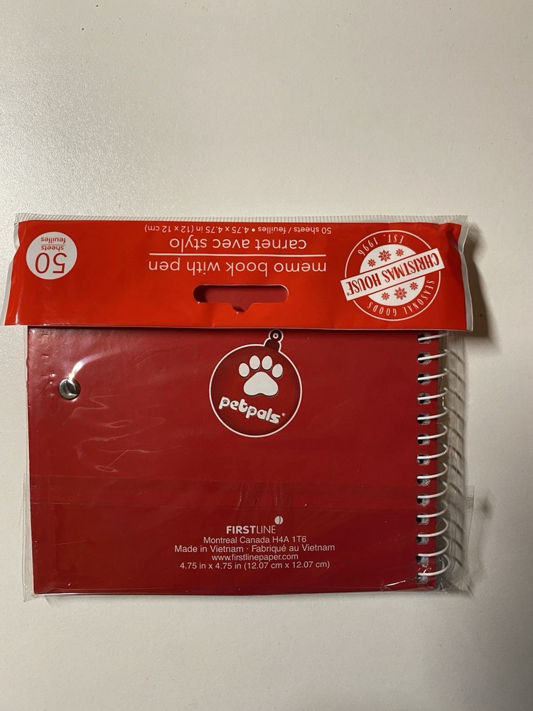 Petpals memo pad with pen