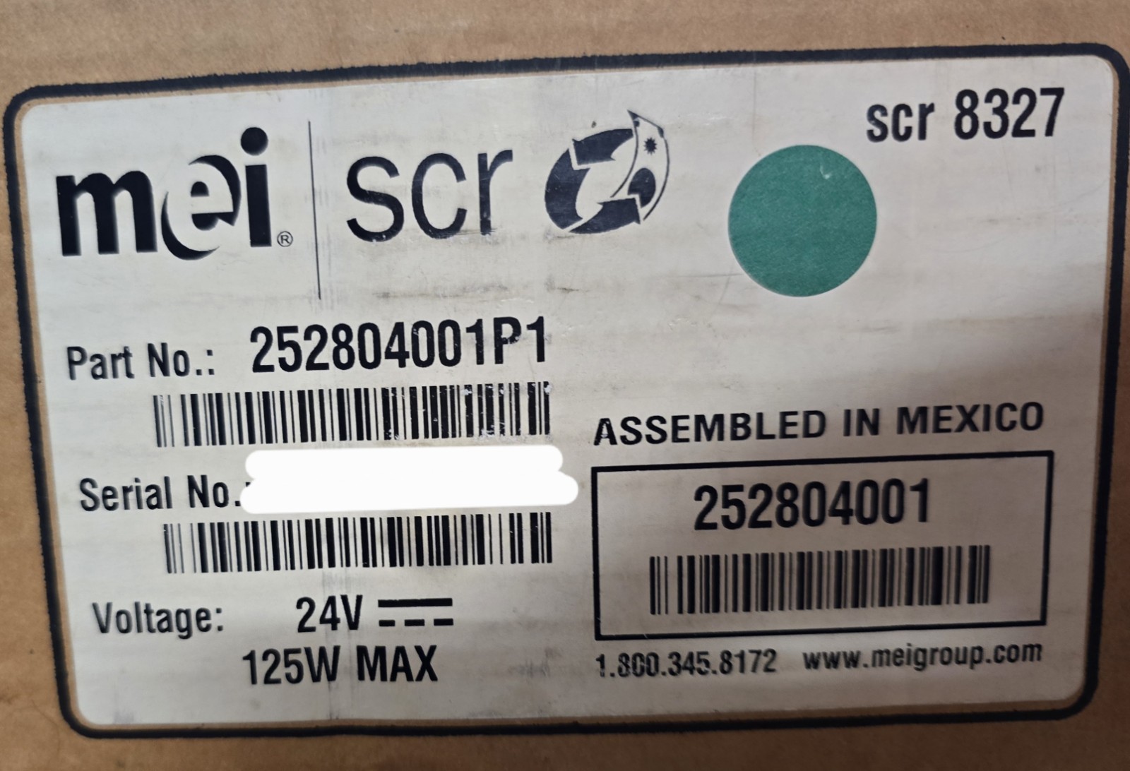 MEI SCR 8327 BILL RECYCLER