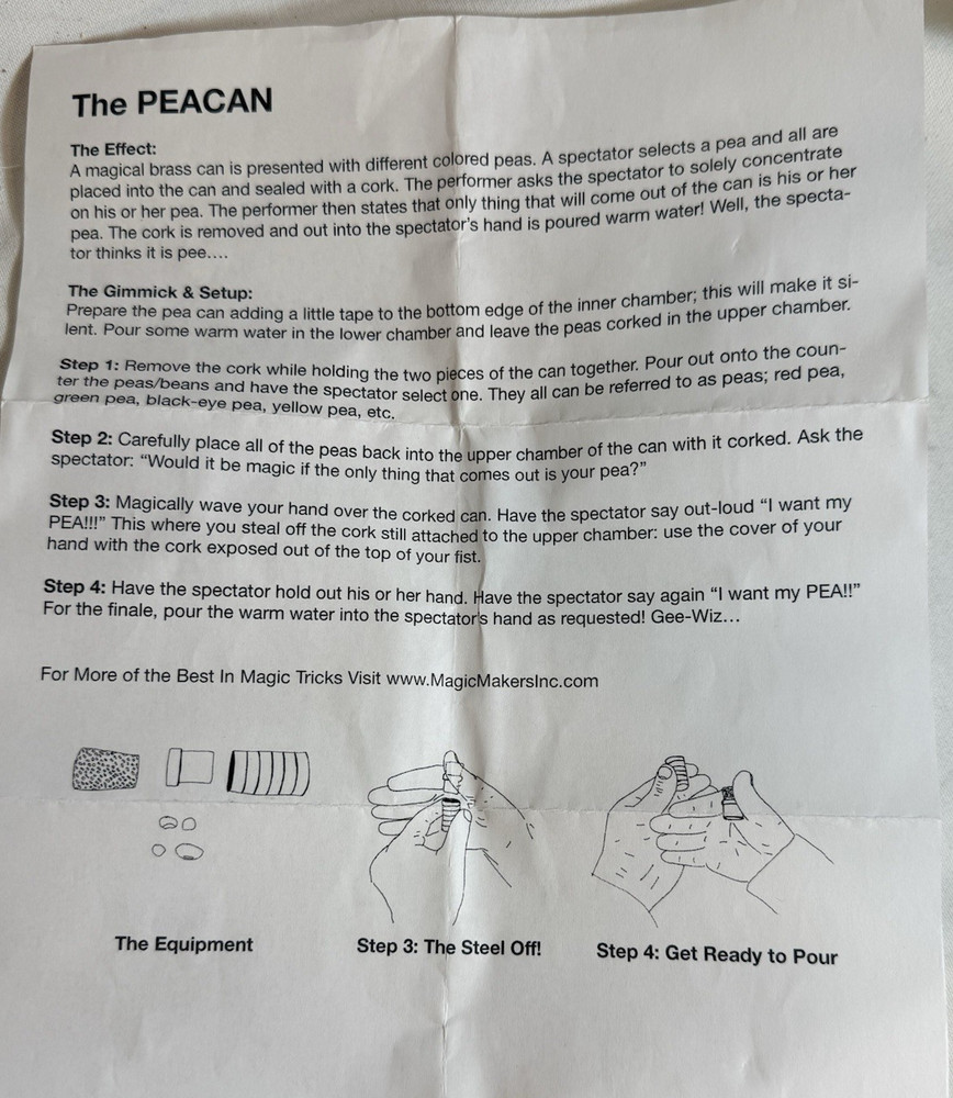 Vintage Brass PEACAN Magic Makers Magic Trick