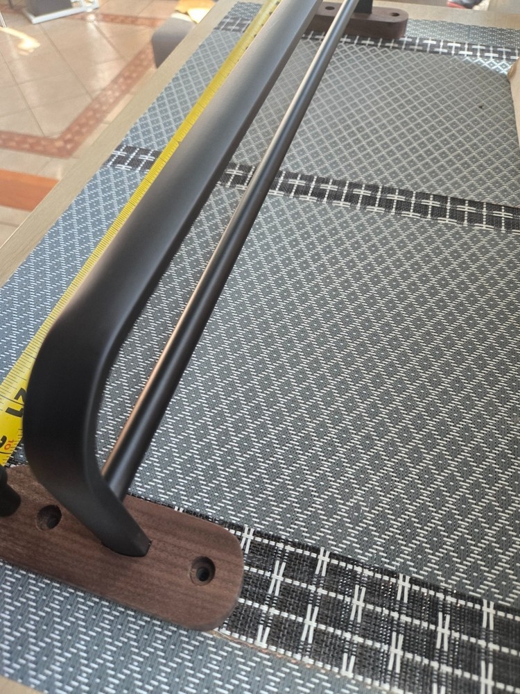 Double Towel Rack With Hooks-Matte Black 22"