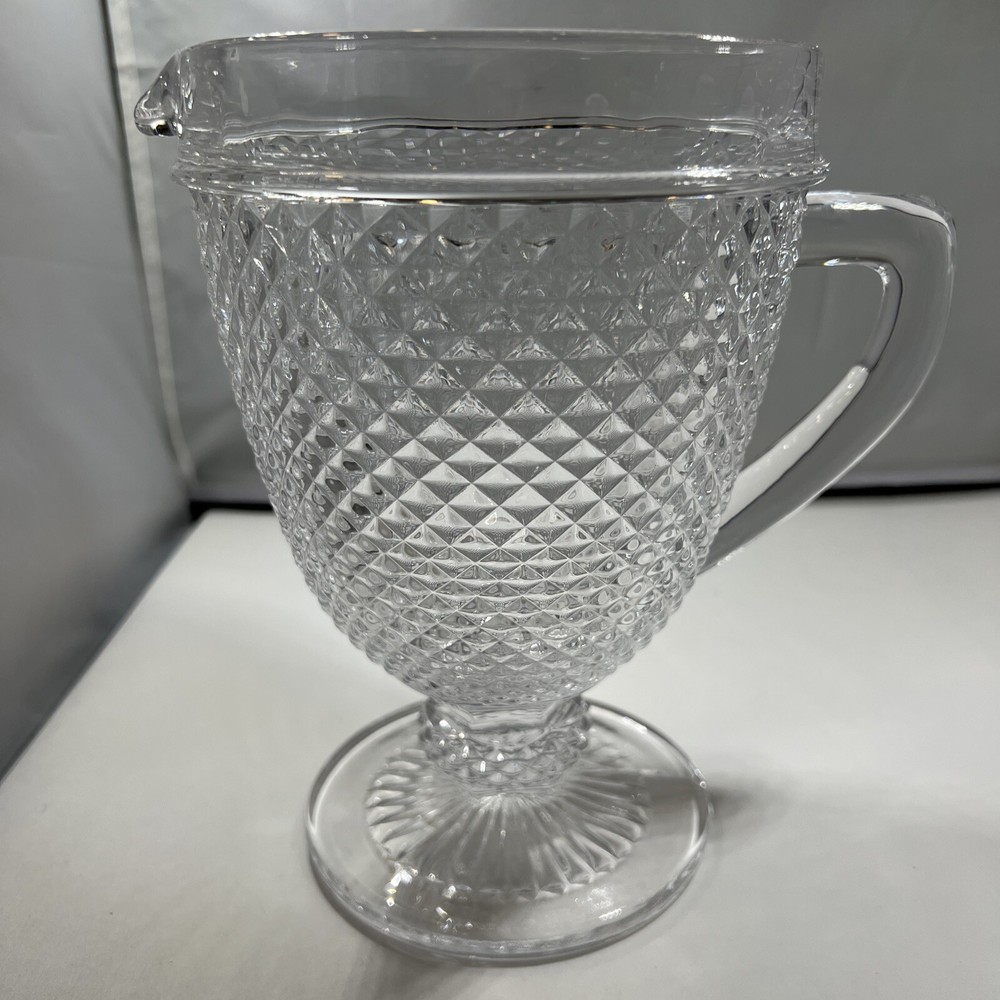 Ivima Diamond Point Clear Pitcher, 7 7/8"
