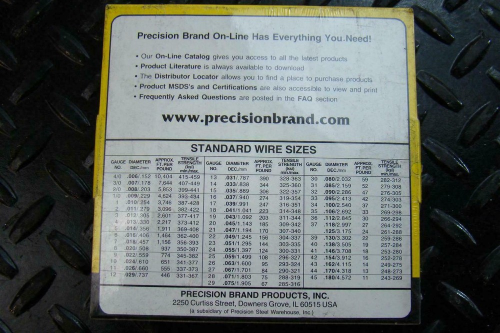 Precision Brand .039" Dia Music Wire