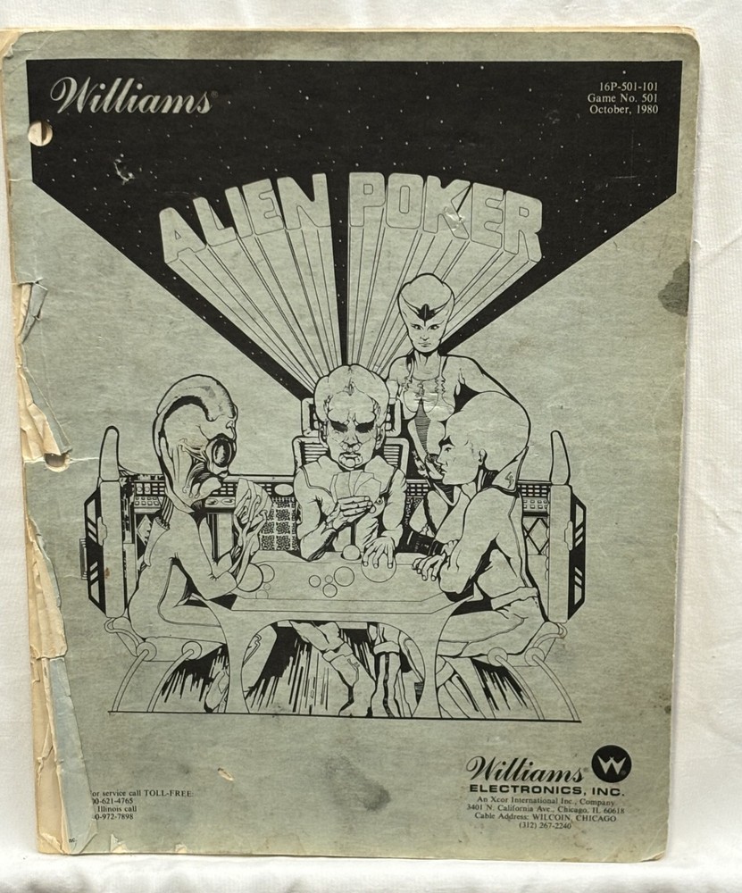 ORIGINAL-WILLIAMS-ALIEN POKER-MANUAL