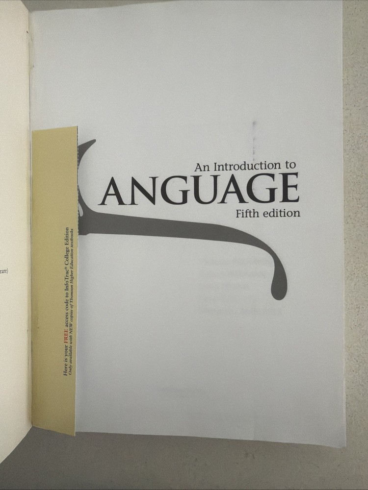 Introduction to Language: 5th Edition Fromkin