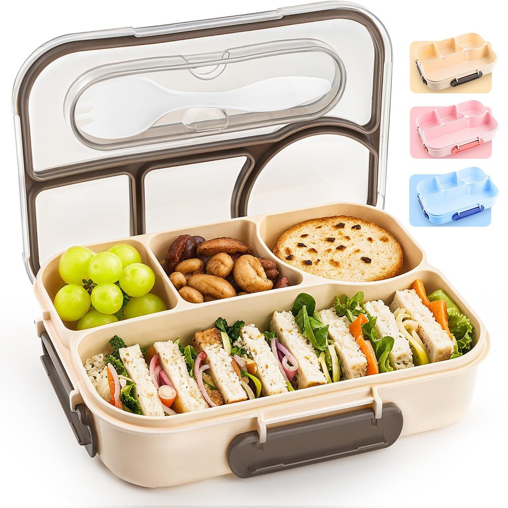 Compartment Bento Lunch Box for Adults - Drop & Leak-Proof - 4