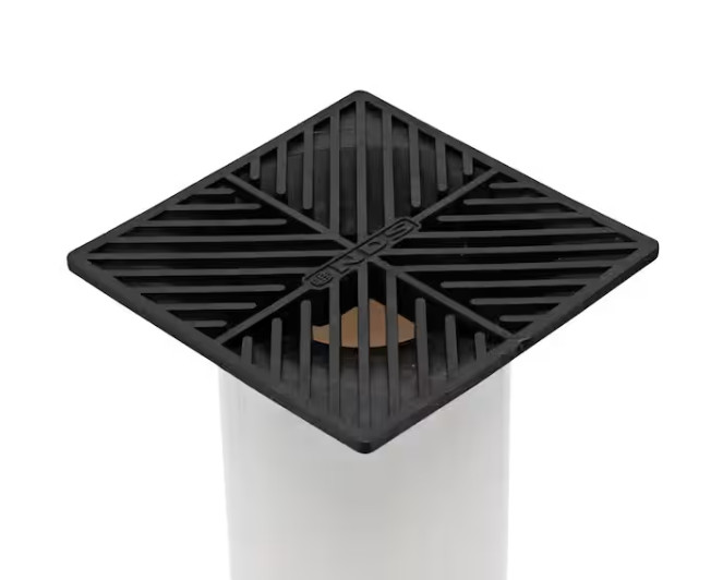 6 in. Plastic Square Drainage Grate in Black