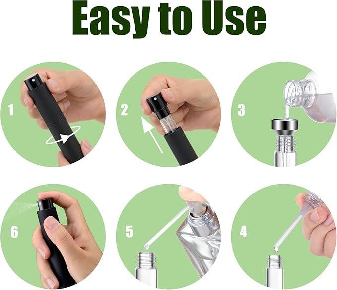 New 4 Pc Mini Refillable Atomizer Perfume Bottles 8ML - NWT