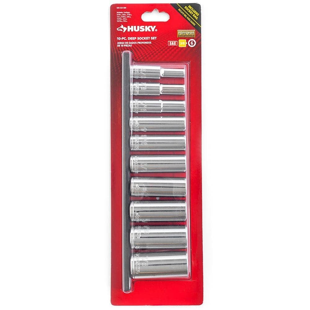 Husky 3/8 in. Drive Deep SAE Socket Set (10-Piece)