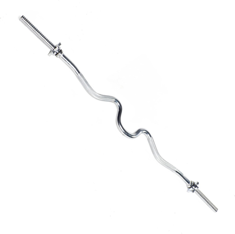 Standard 1-Inch Threaded Curl Bar with Collars