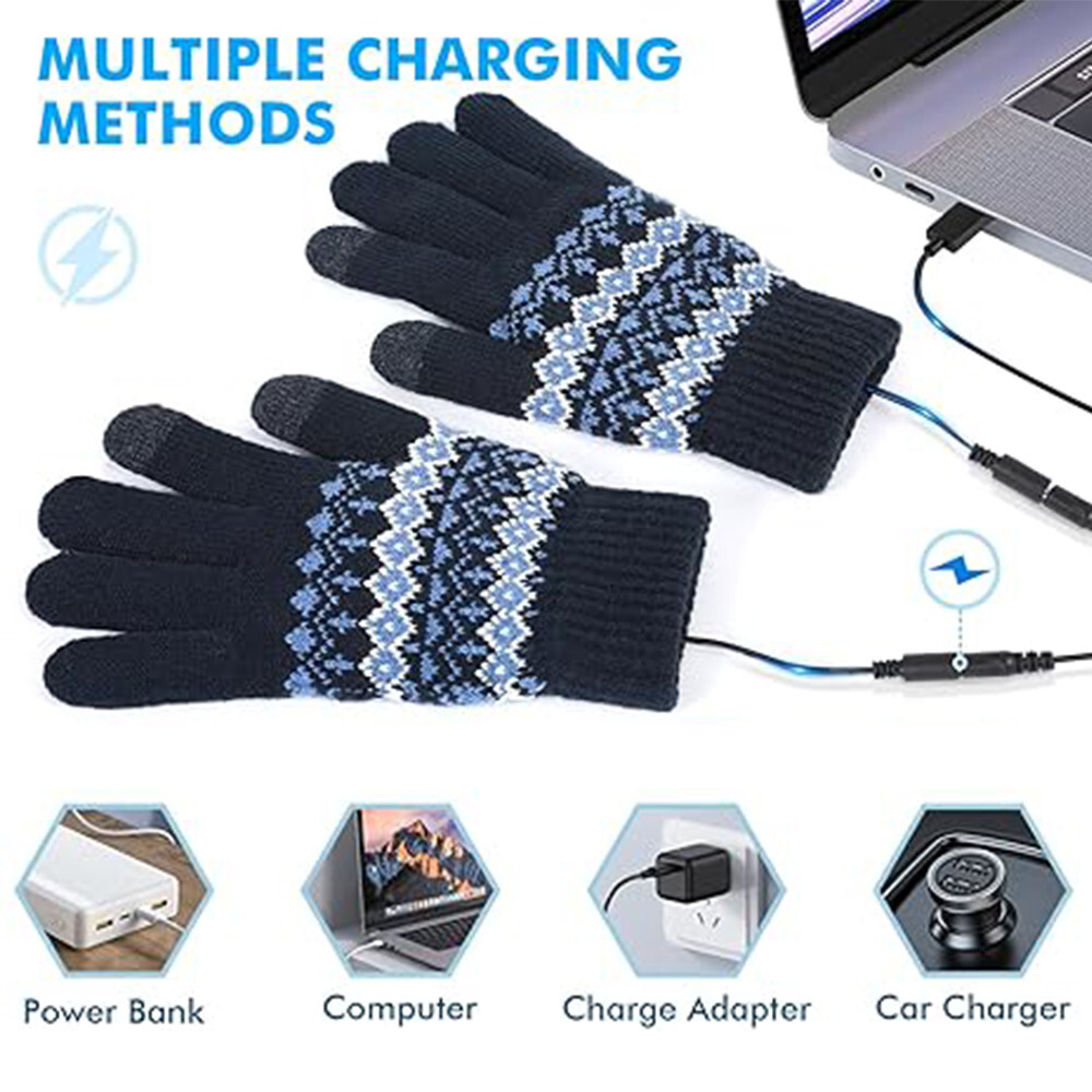 Skiing Heated Gloves Washable Fast Heating Hand Warmer Temperature Adjustable
