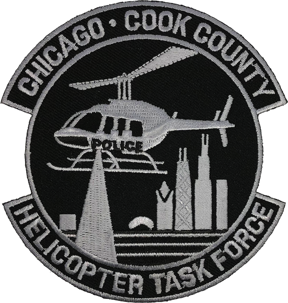 CHICAGO POLICE / COOK COUNTY SHERIFF HELICOPTER TASK FORCE SHOULDER PATCH: Su...