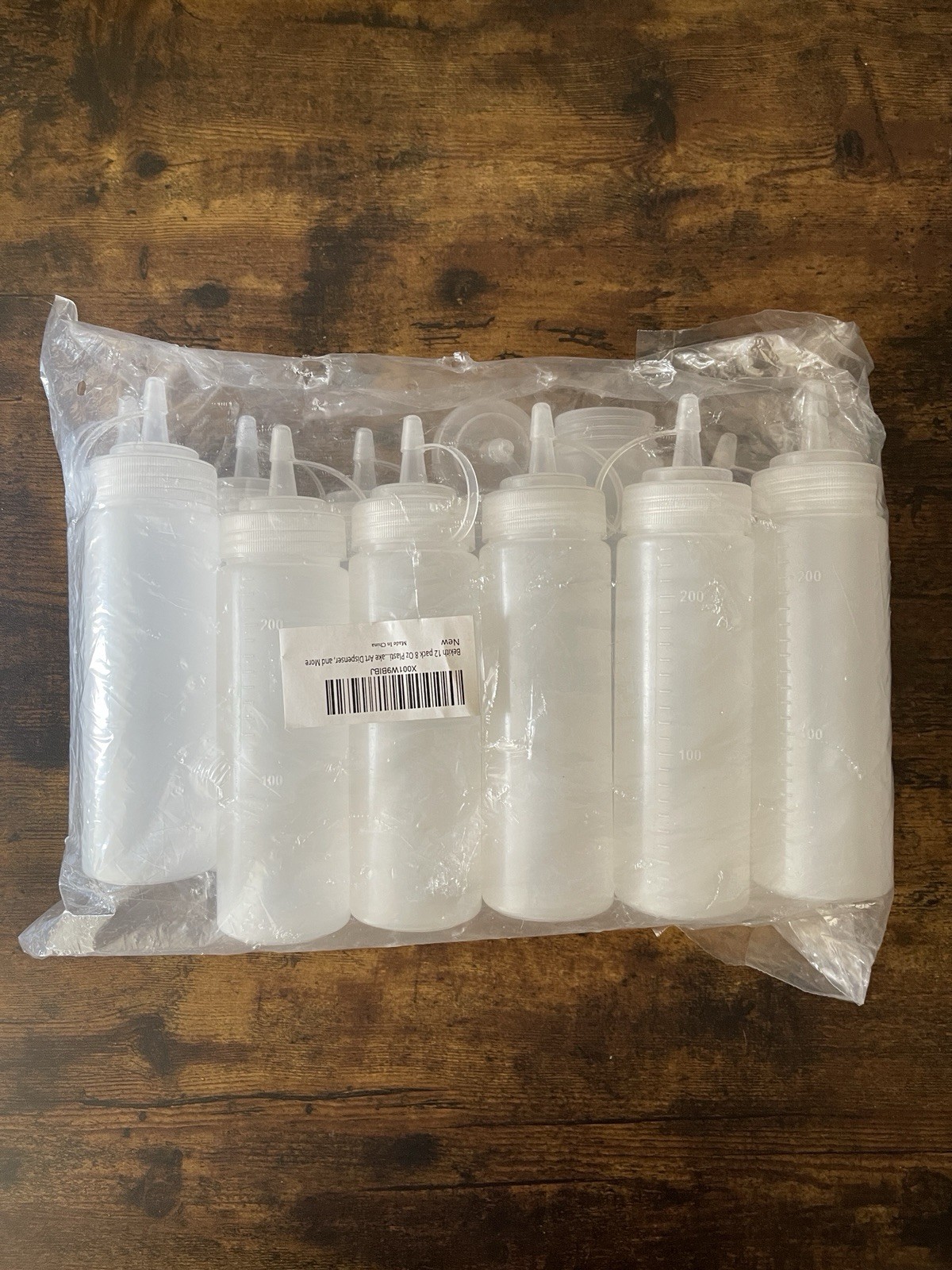 12 Pack Of 8 Ounce Plastic Squeeze Bottles