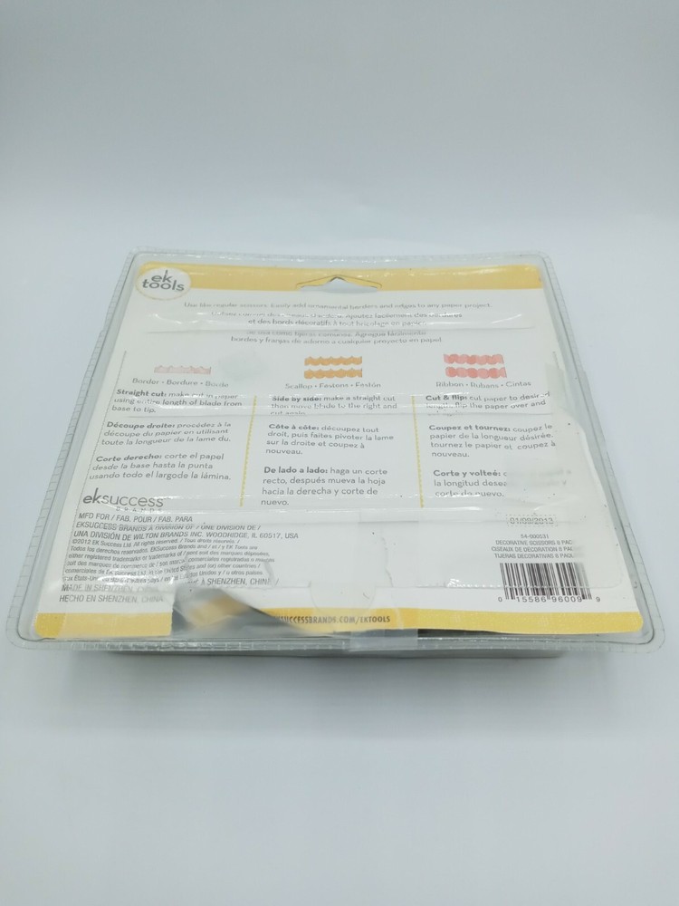 EK Tools 8 Pack Decorative Scissors Create 8 Scalloped Border *Packaging Damage*
