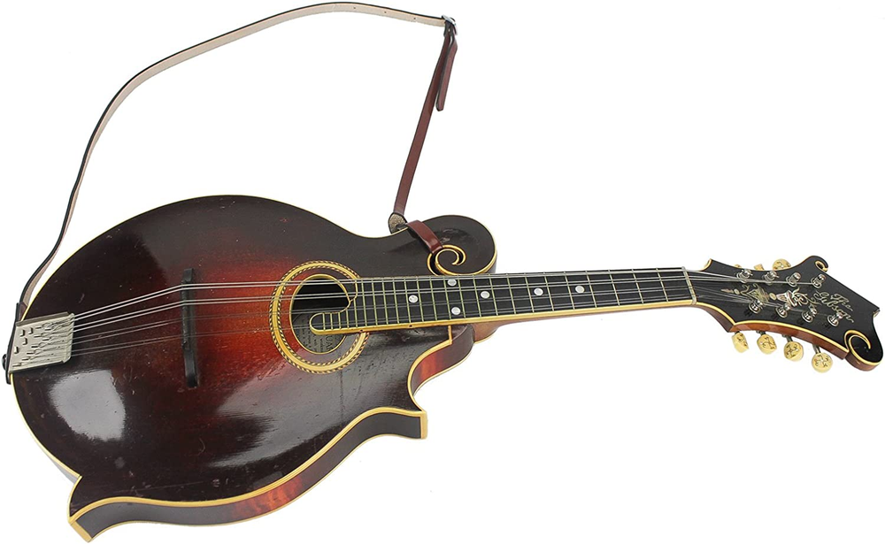 M-41 Chestnut Brown Leather Mandolin Strap for a or F Types